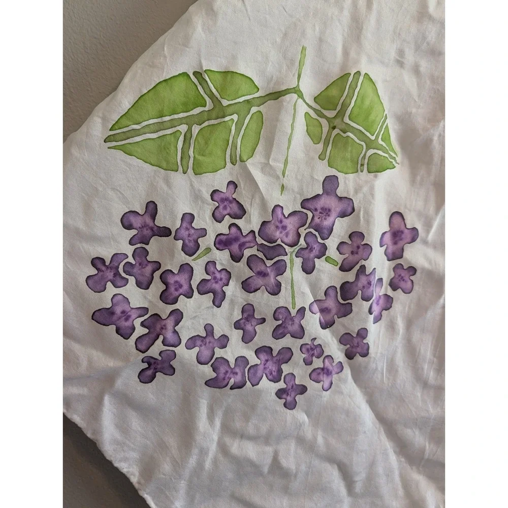100% Silk Scarf Watercolor Flowers 40
